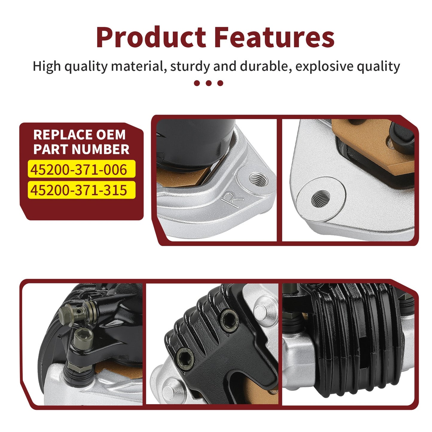 Front Right Brake Caliper & Pads for Honda Goldwing 1000 (1975–1977)