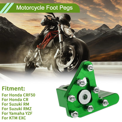 Motorcycle Foot Pegs for Honda CRF50 (2004–2023) Green 1 Pc