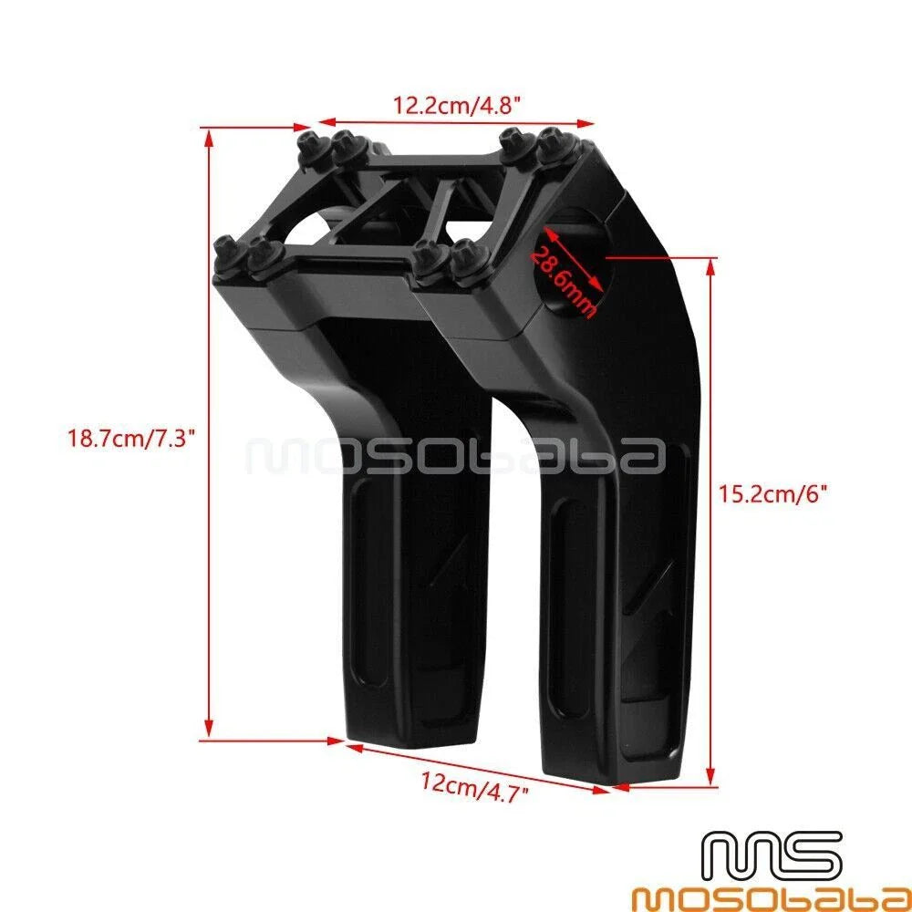 1-1/8" Handlebar Pullback Riser 6" for Harley Sportster Dyna Softail