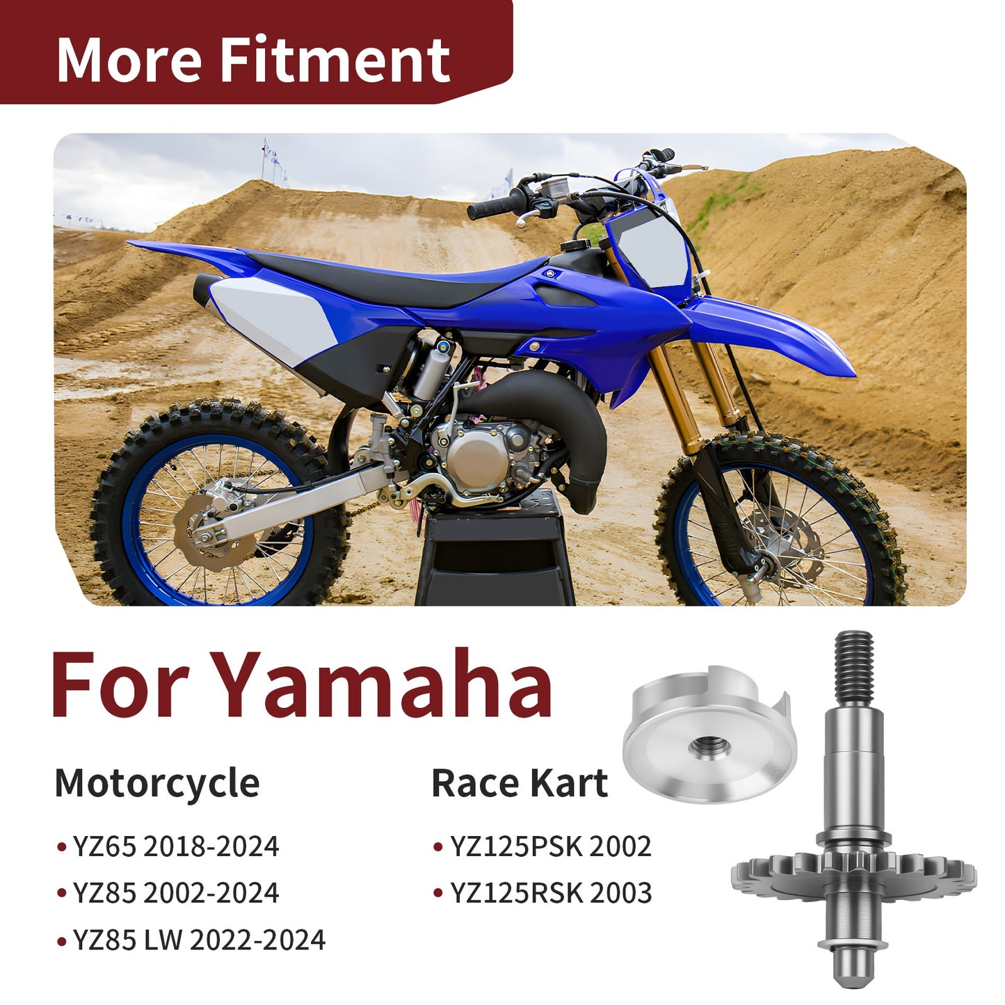 Water Pump Impeller & Shaft for Yamaha YZ125 (2002–2003)