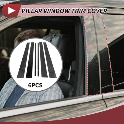 6 Pcs Door Pillar Window Trim for Lexus LX (1998–2007) Black