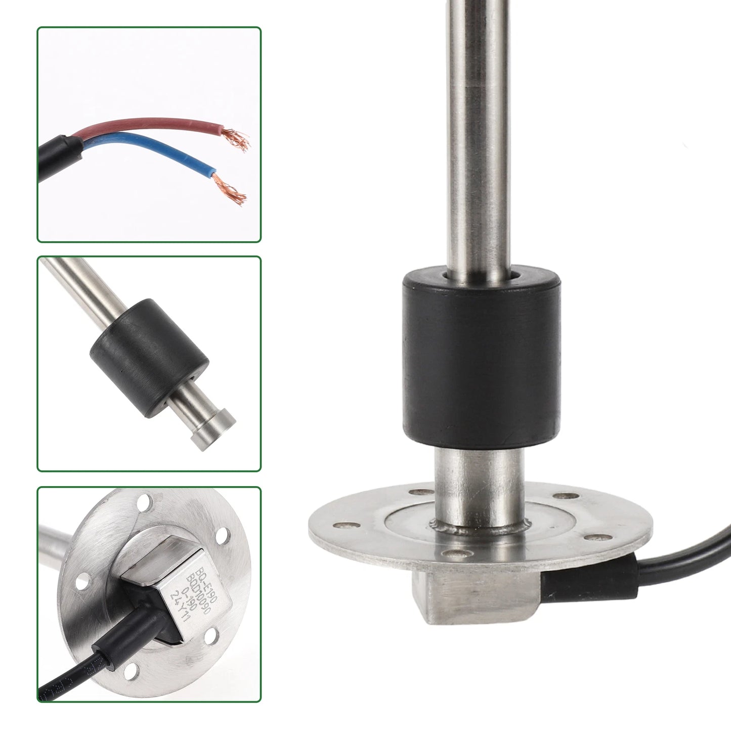 Fuel Sending Unit and Gauge Kit 0-190 Ohm 7.48" for Boat Car Vehicle