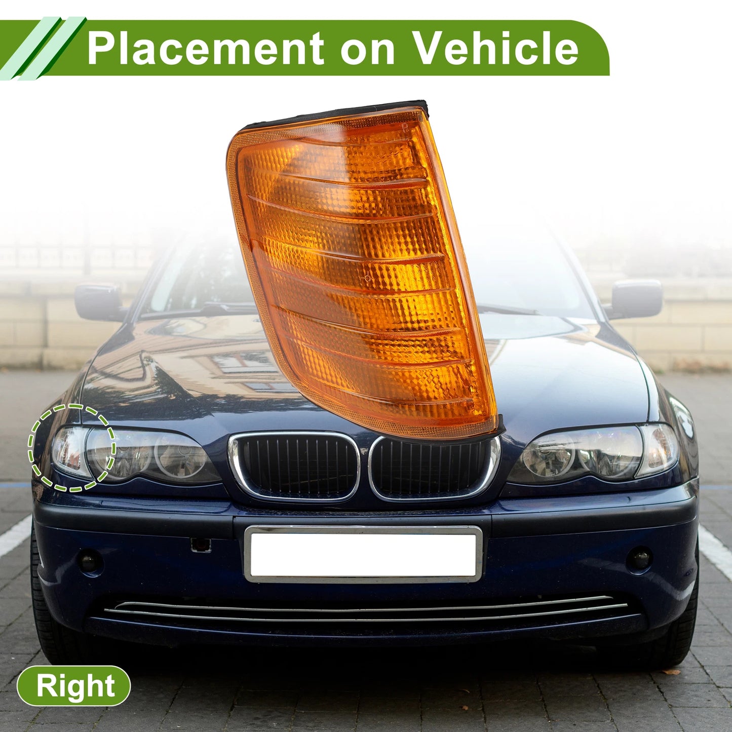 1Pc Right Corner Signal Light Cover for Mercedes-Benz (1984–1996) No.1248260143