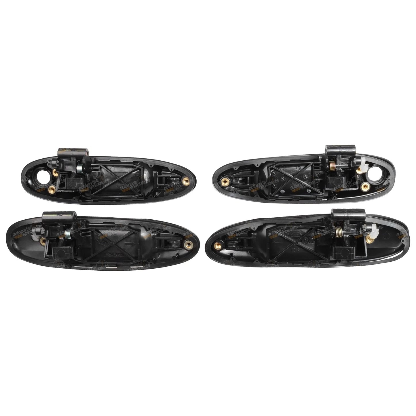 Set of 4 Black Front & Rear Outer Door Handles for Toyota Landcruiser (1998–2007)