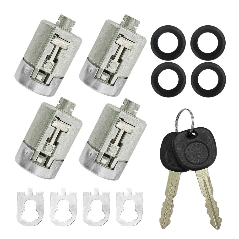 4 Pcs Door Lock Cylinder & 2 Keys for Chevrolet Express Savana 1500 2500 3500 (2003-2023)