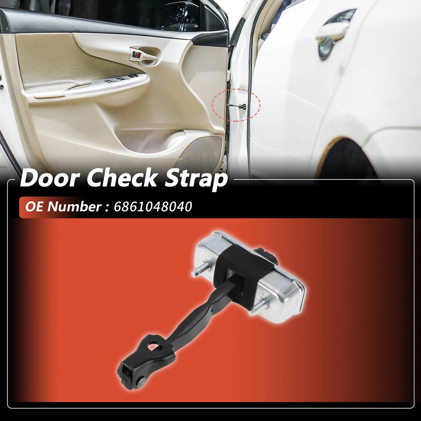 Right Front Door Check Strap for Toyota Highlander (2007–2013) No.6861048040