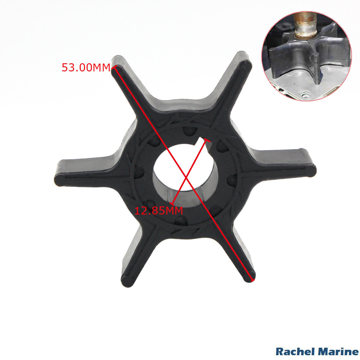 Rubber Impeller for Yamaha Outboard Motors (8HP, 9.9HP, 15HP, 20HP)