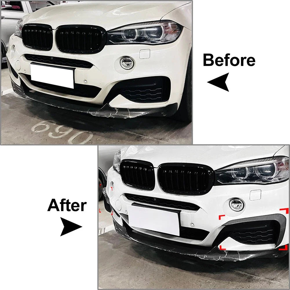 Carbon Look Front Bumper Side Spoiler for BMW X6 F16 (2015-2019)