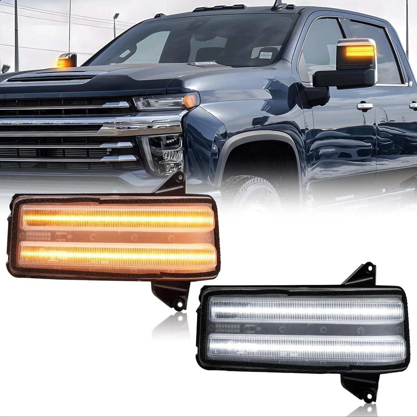 LED Sequential Mirror Turn Signal Light for Chevy/GMC 2500HD/3500HD (2020–2024)