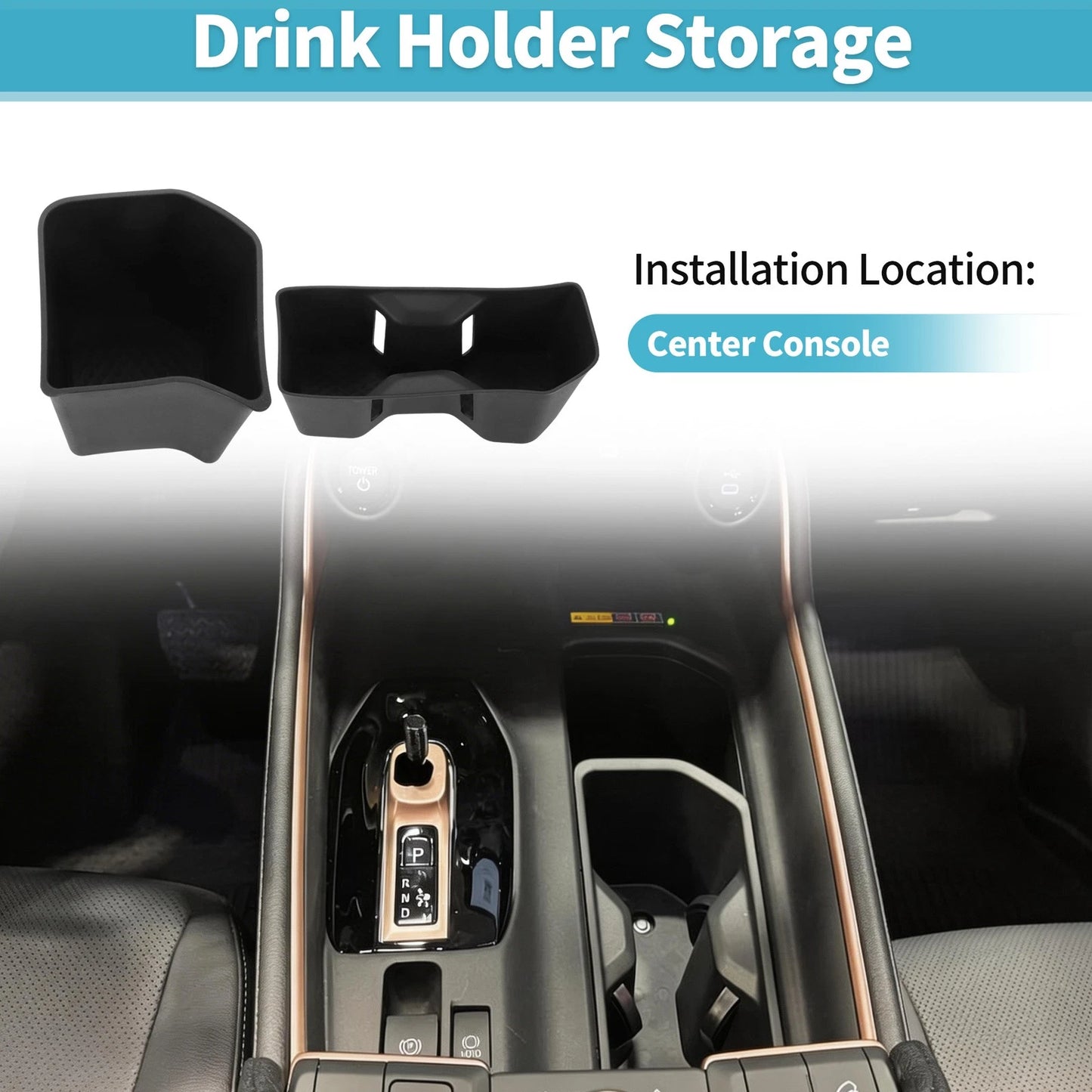 Set of 1 Center Console Cup Holder Organizer for Toyota Grand Highlander (2024–2026) TPE