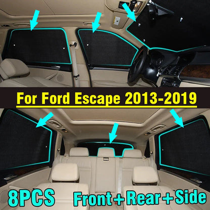8X Front Side Rear Window Windshield Sunshade for Ford Escape (2013–2019)