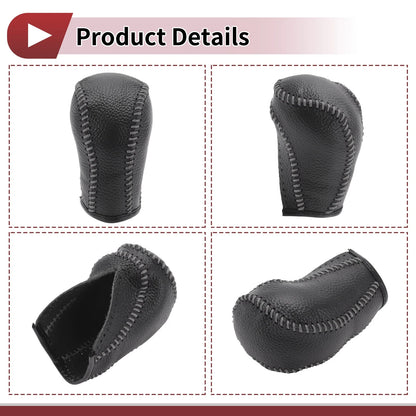 1 Pc Gear Shift Knob Cover for Mazda CX-5 (2013–2014) Black Gray Faux Leather