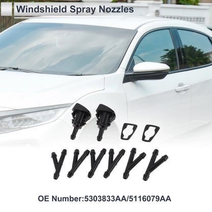 Windshield Washer Nozzle & 6 x Hose Connectors for Dodge
