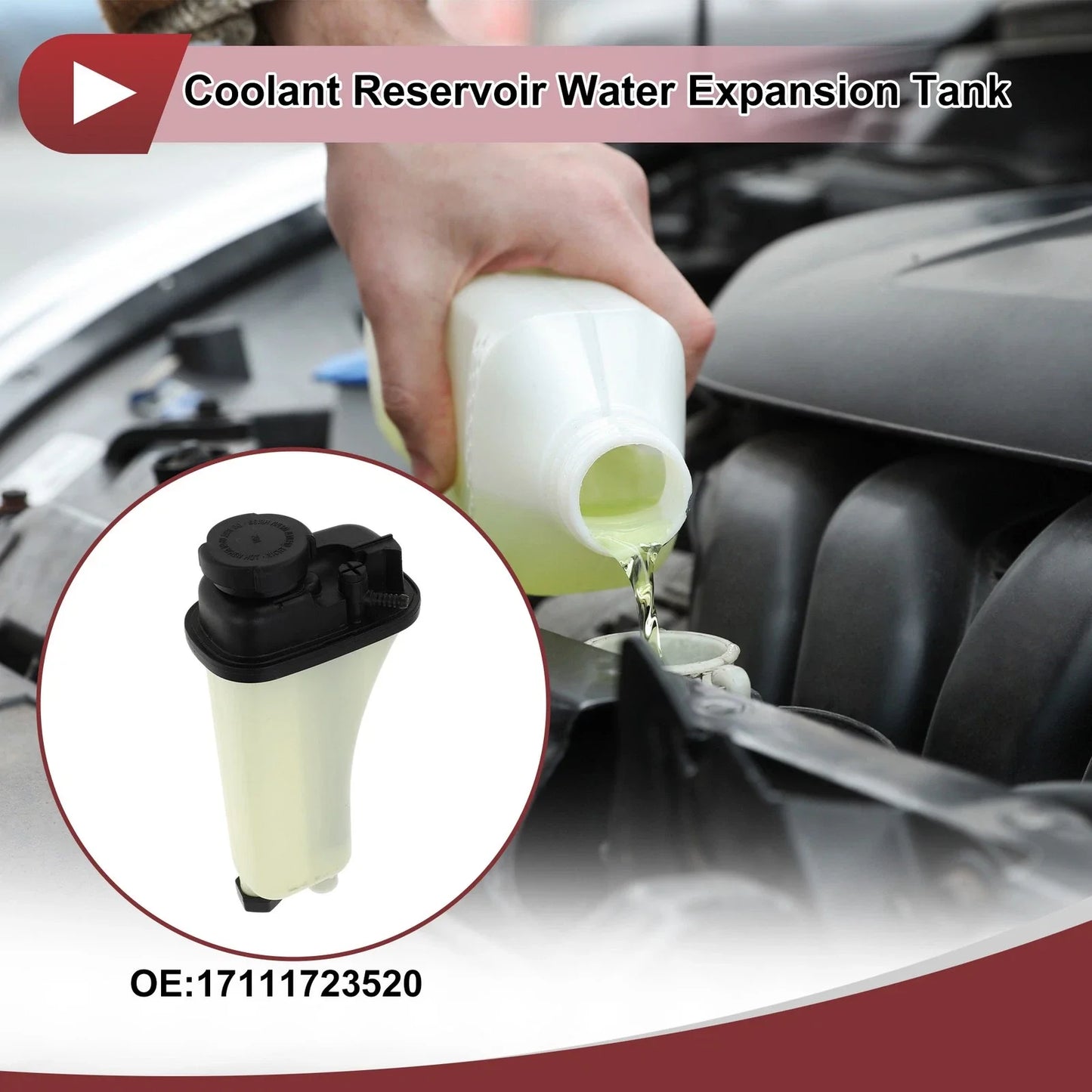 Coolant Expansion Overflow Tank with Cap for BMW E36 320i M3 Z3