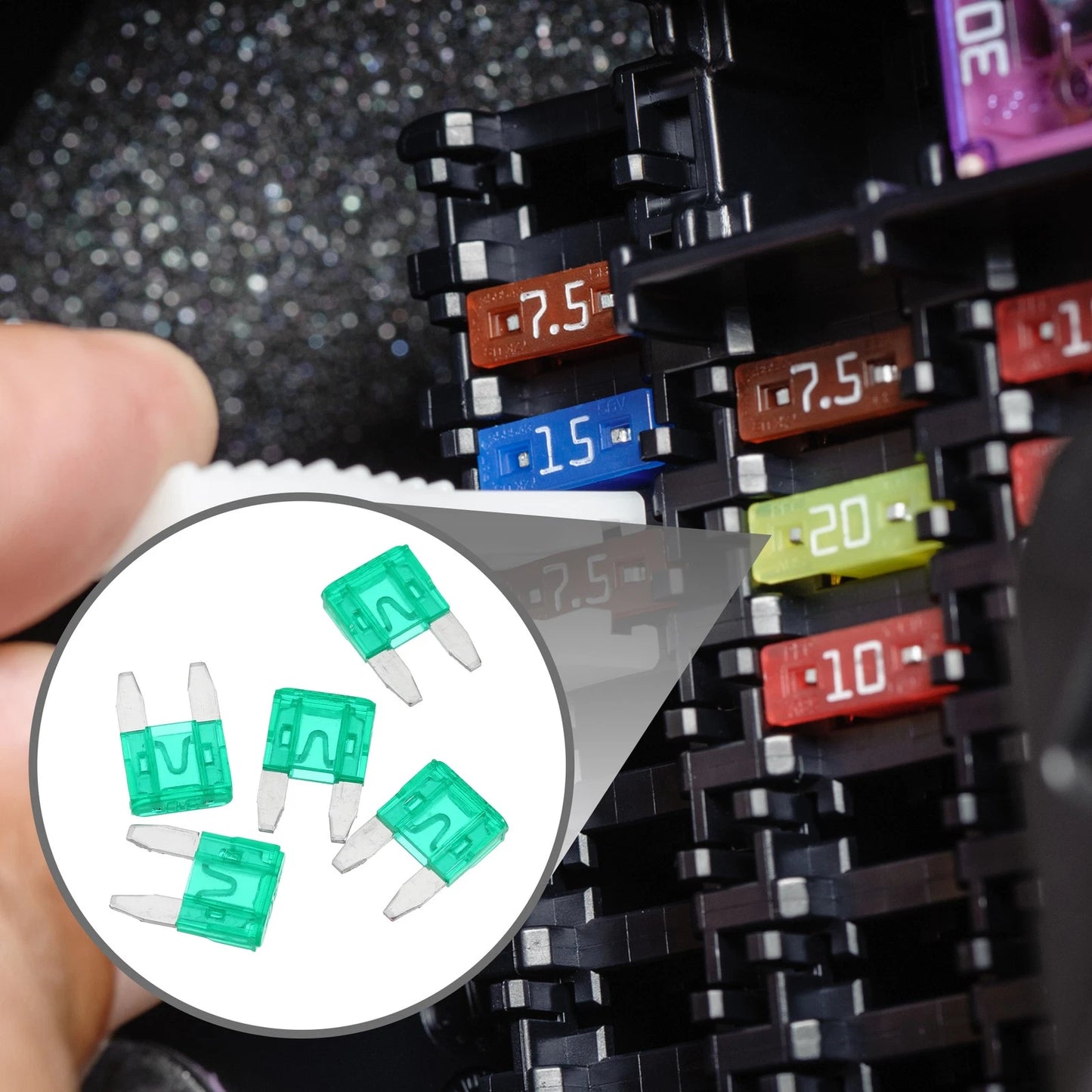 Set of 5 Mini 30AMP APM/ATM Blade Fuses for Car (Short Circuit Protection)