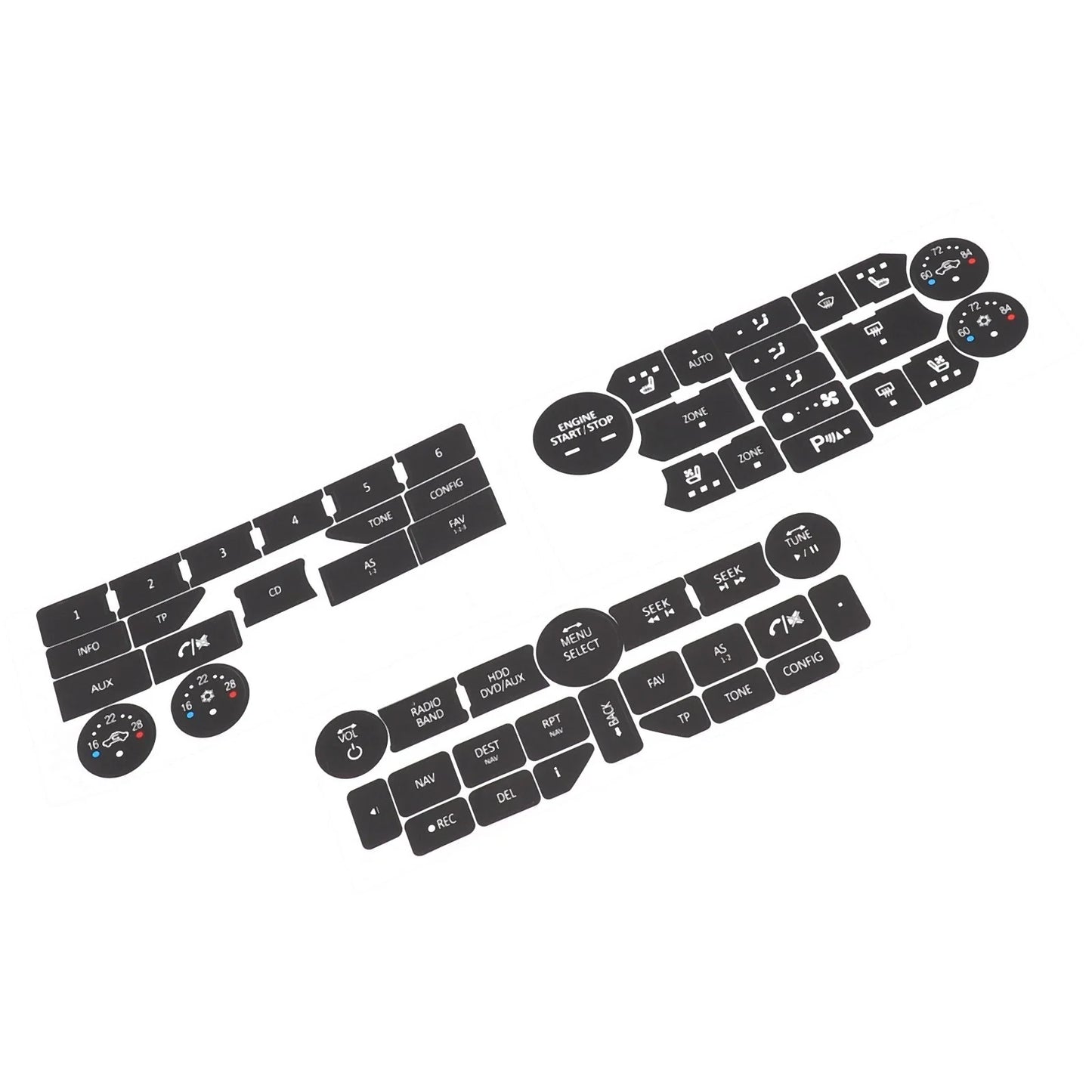 Stickers Repair Decal Button for Car Interior Accessories