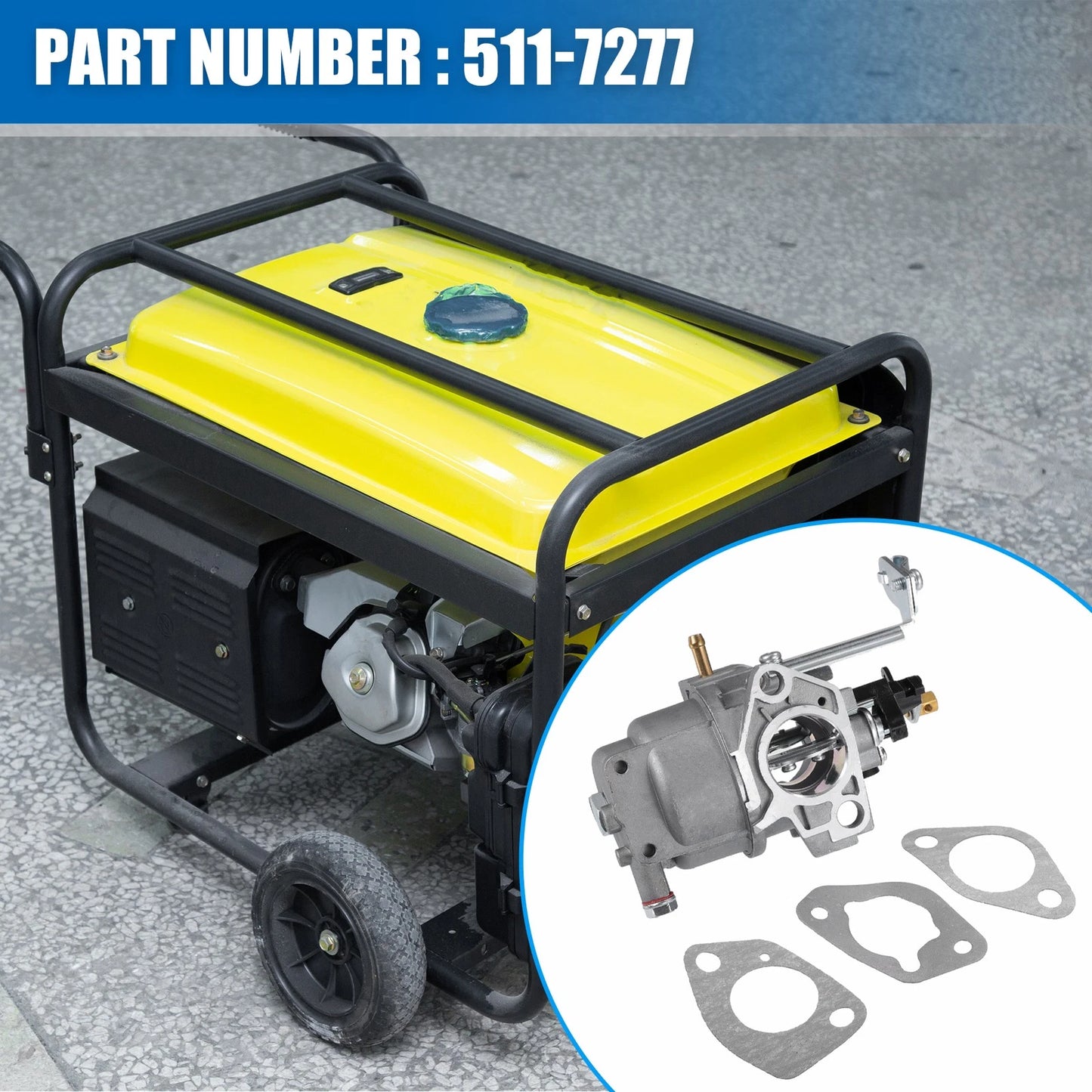 Set of 1 Carburetor Kit for Caterpillar RP6500 RP6500E (Gas Generator)