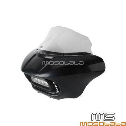 LED Headlight Fairing Windshield w/ Turn Signals for Harley Softail Fat Bob (2018-2023)