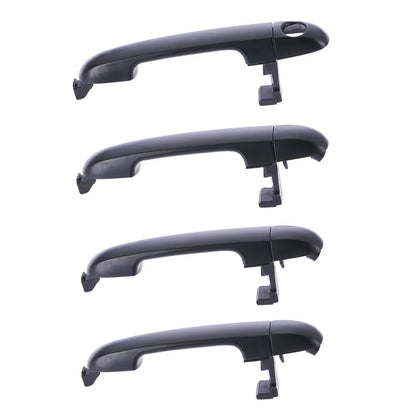 Set of 4 Black Outside Door Handles for Hyundai i30 FD (2007–2012)