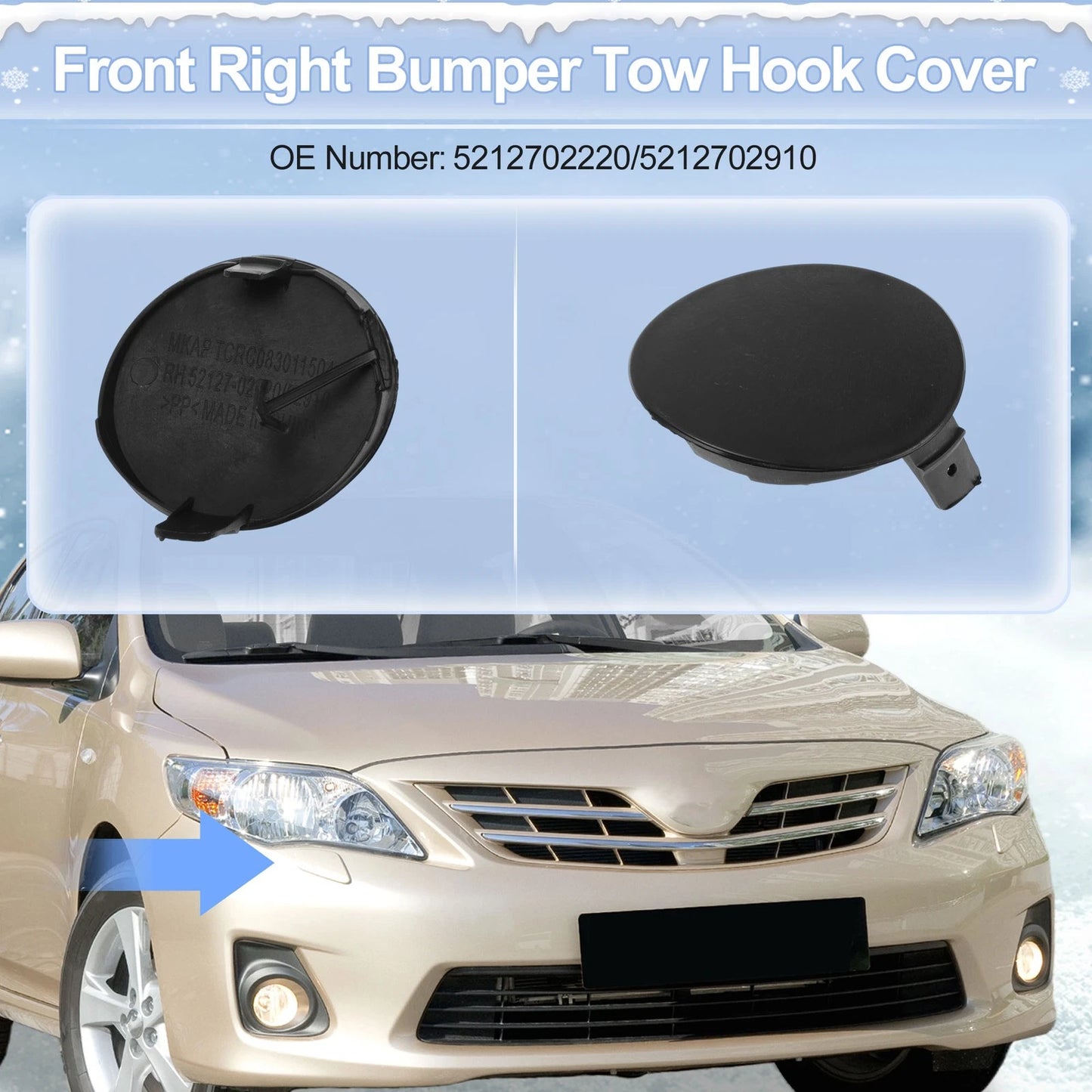Tow Hook Cover Cap for Toyota Highlander (2008–2010) No. 521270E030