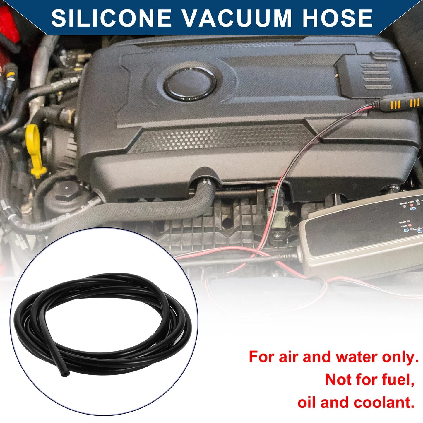 Silicone Vacuum Tubing Hose 1/2" ID 3.5mm Thickness 6.6FT for Air Water