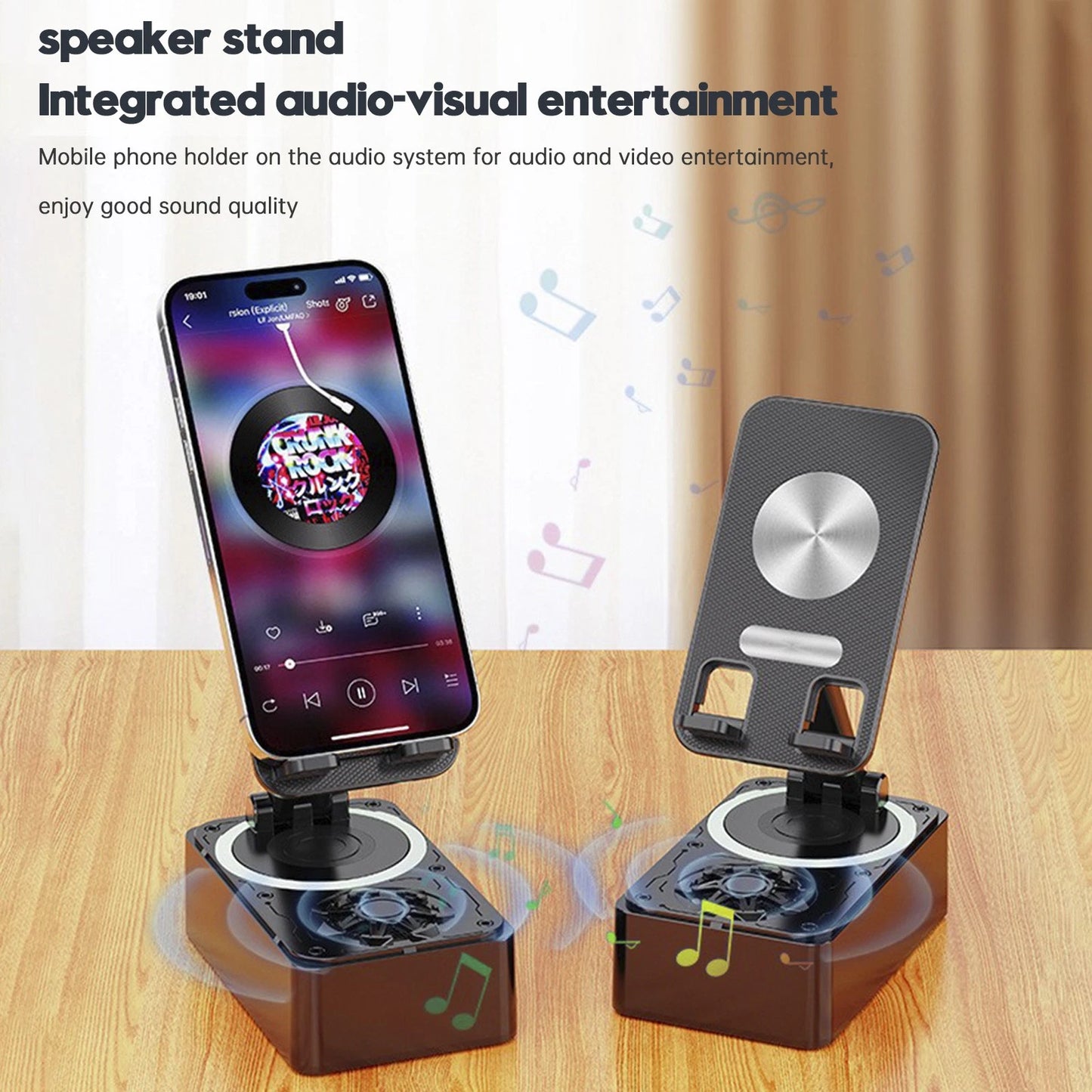 4 in 1 Phone Holder Bluetooth Speaker Wireless Charger Power Bank