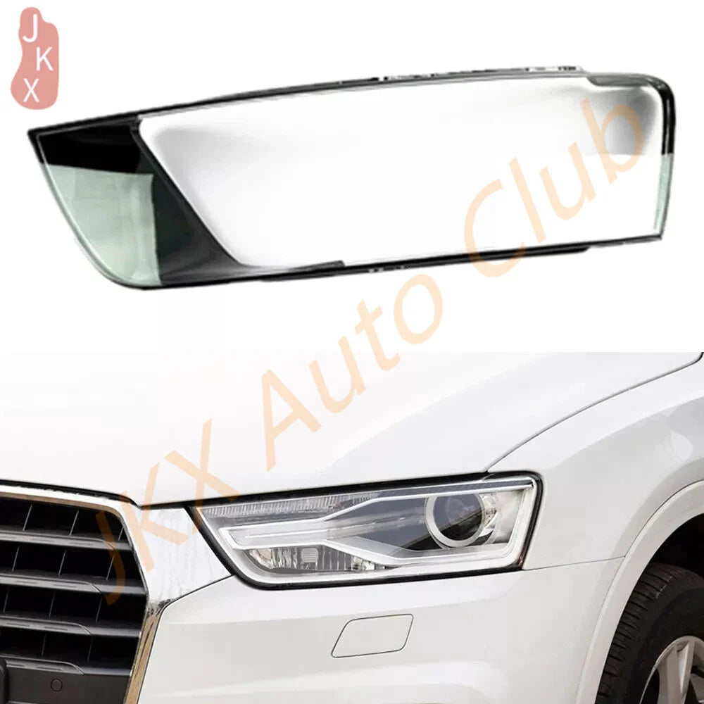 Left Side Headlight Clear Lens Light Shell + Seal Glue for Audi Q3 (2016–2018)