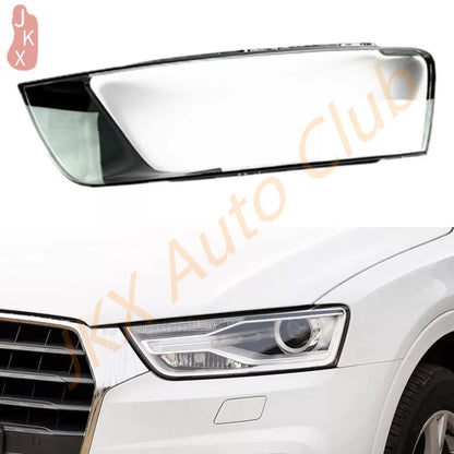 Left Side Headlight Clear Lens Light Shell + Seal Glue for Audi Q3 (2016–2018)