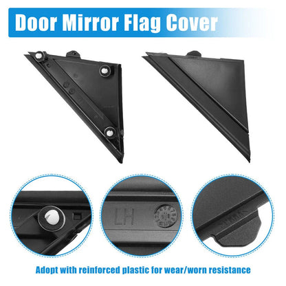 Matte Black Door Wing Mirror Covers for Fiat 500 (2012-2019)