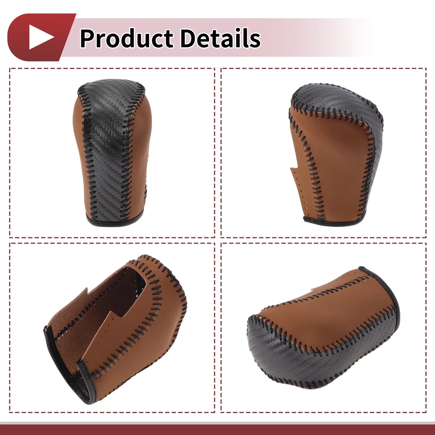 1 Pc Gear Shift Knob Cover for Honda Inspire (2023) Brown Faux Leather