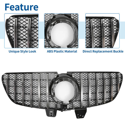 Front Upper Bumper Grille for Mercedes-Benz V-Class (2020) Chrome Silver Tone