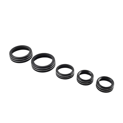 5 Pcs AC Headlight Radio Switch Knob Ring for Ford Maverick (2022–2023) Black