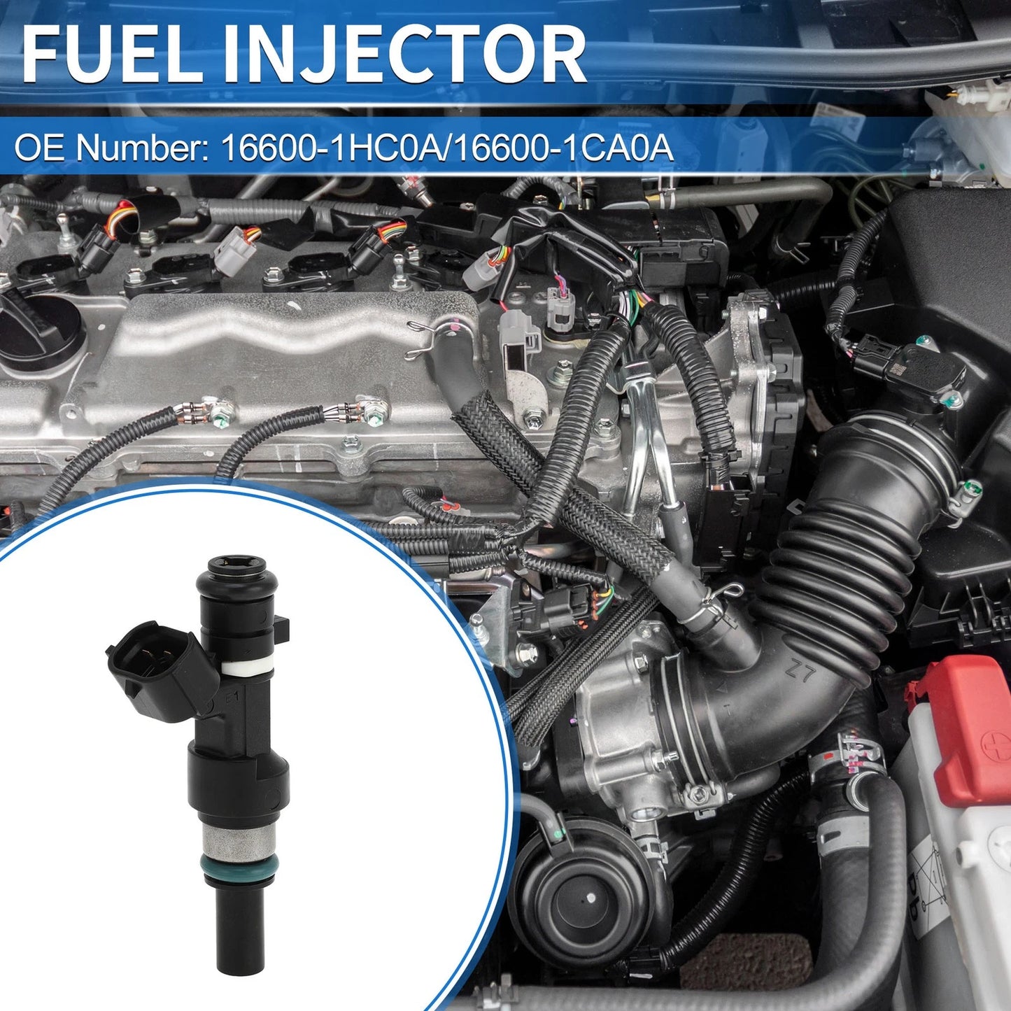 Fuel Injector No. 16600-1HC0A for Nissan Note E12 (2013) 1 Pc Black