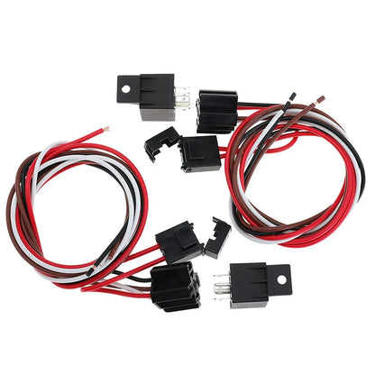 Dual Electric Fan Relay Kit 12V 20/30/40 Amp w/ Thermostatic Sensor for Car