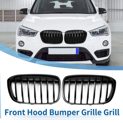 Pair Front Upper Bumper Grille for BMW X1 F48 (2016 - 2022)