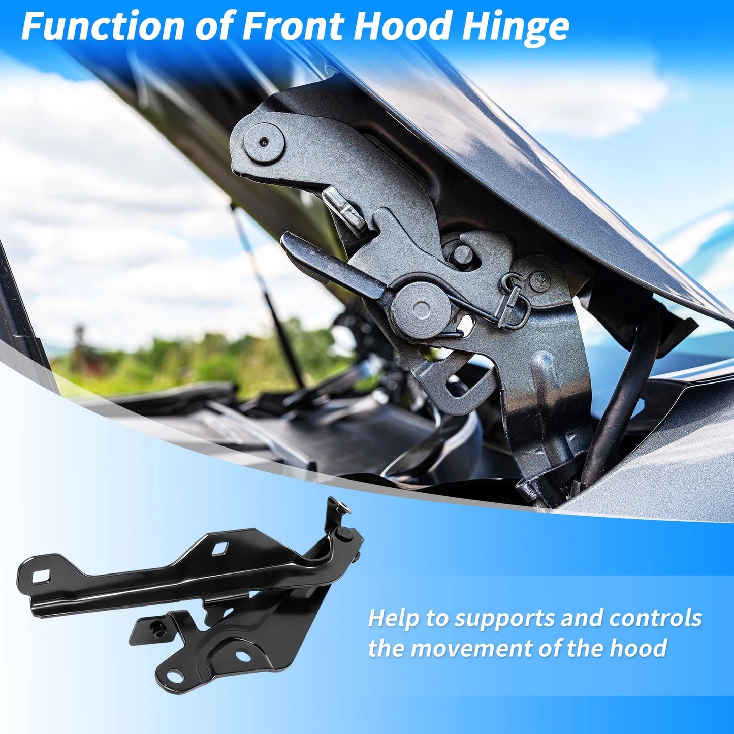 Set of 2 Front Hood Hinges for Ford Mustang (2018–2023) JR3Z16797A/JR3Z16796A