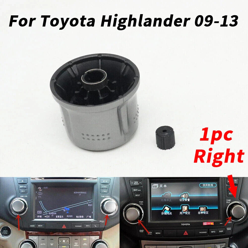 Right Center Console Volume Knob Switch for Toyota Highlander (2009–2013)