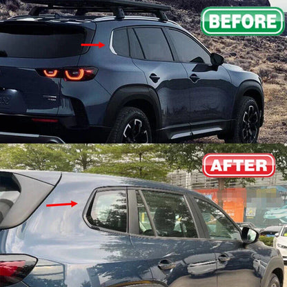 2 x Glossy Black Rear Window Trim Molding Cover for Mazda CX-50 (2023–2024)