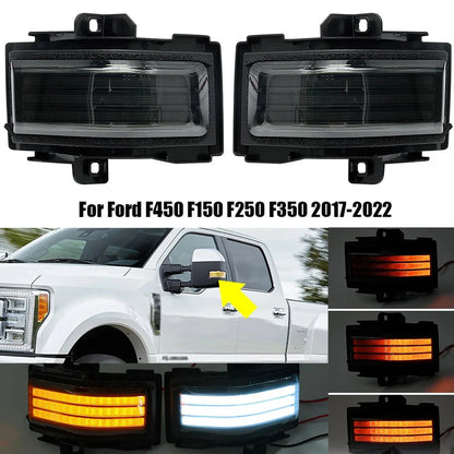 2x Switchback Mirror Signal Amber White Light for Ford F-250/F-350(2017–2022)
