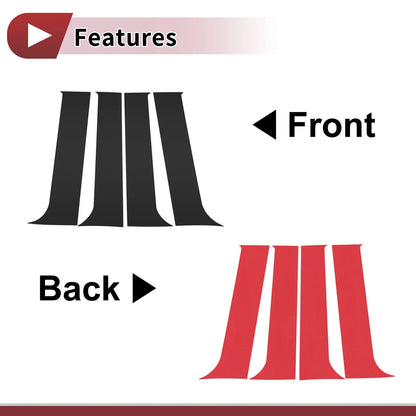 Door Pillar Window Trim for Ford F250 (1999–2014) Black