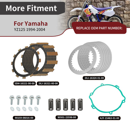 Clutch Friction Steel Plates Set for Yamaha YZ125 (1994–2004)