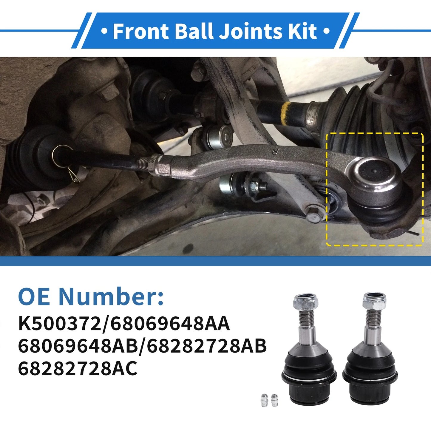 2 Pcs Lower Ball Joints for Dodge Durango (2011–2023) No.K500372