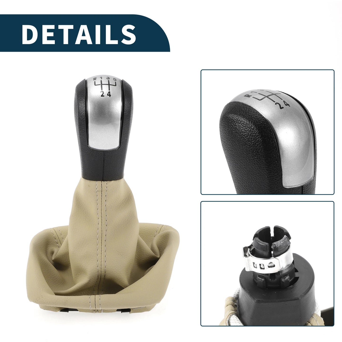 5 Speed Manual Gear Shift Knob w/ Cover for Skoda Octavia (2004–2012) Faux Leather