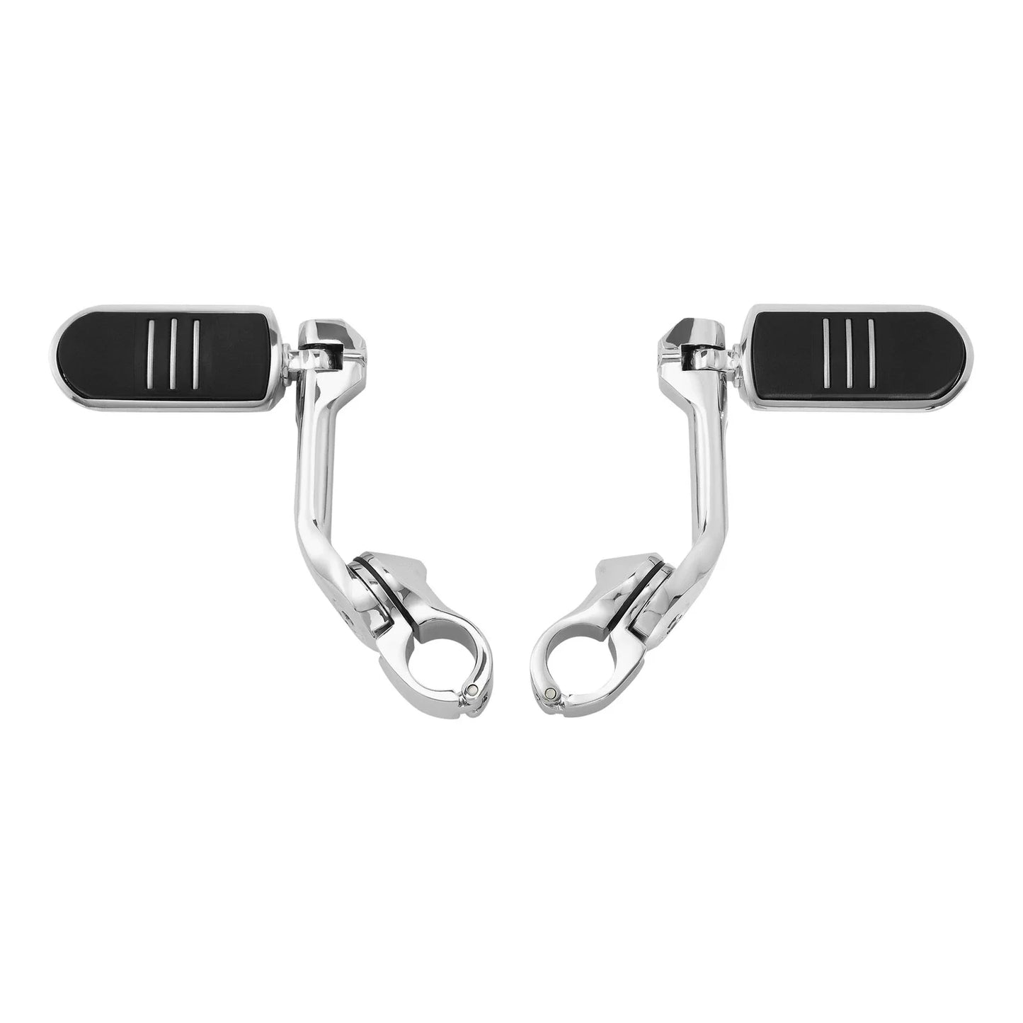 Chrome 1-1/4" Pegstreamliner Long Angled Highway Guard Foot Pegs for Harley