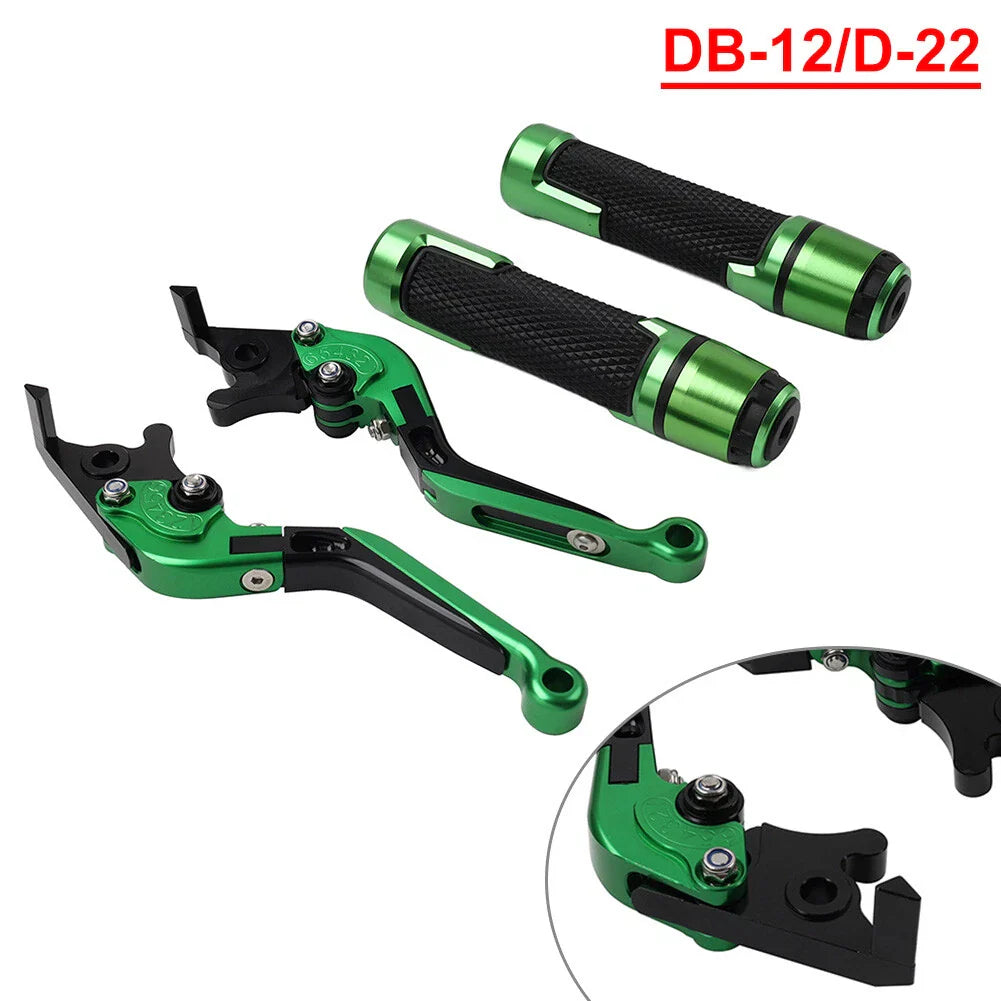 Green Extendable Brake Clutch Levers Grip Set for Ducati Monster (2001-2006)