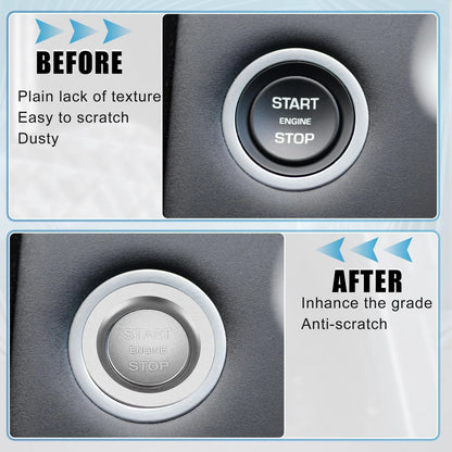 Engine Start Stop Button Cover Kit for Range Rover (2013–2022) Silver Tone