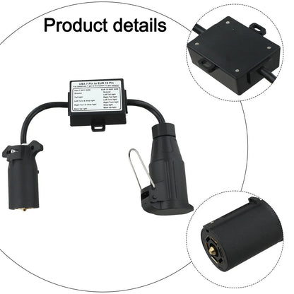 13-Pin Trailer Light Converter 7-Way Connector for Vehicles