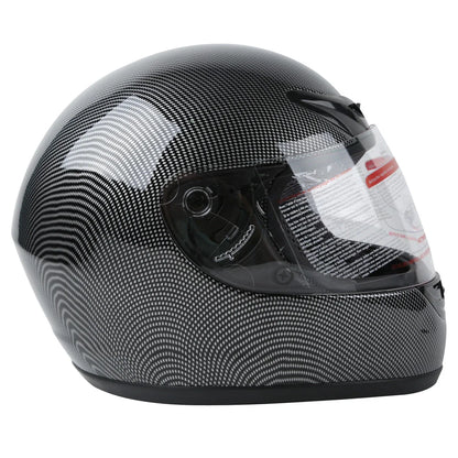 Carbon Fiber Black DOT Adult Flip Up Full Face Motorcycle Helmet - S M L XL