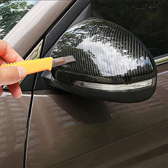 2 x Carbon Fiber Side Mirror Cover Trim for Hyundai Tucson (2016–2021)