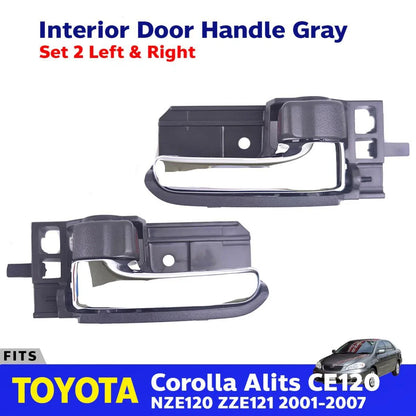Interior Door Handle Gray Pair Fits Toyota Corolla Altis CE120 Sedan 2001-07 D06